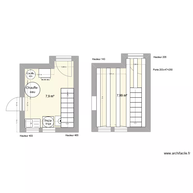 buanderie. Plan de 2 et 16 m² buanderie. Plan de 2 et 16 m²