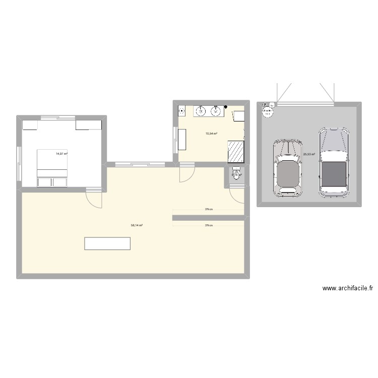 2 plan. Plan de 0 pièce et 0 m2