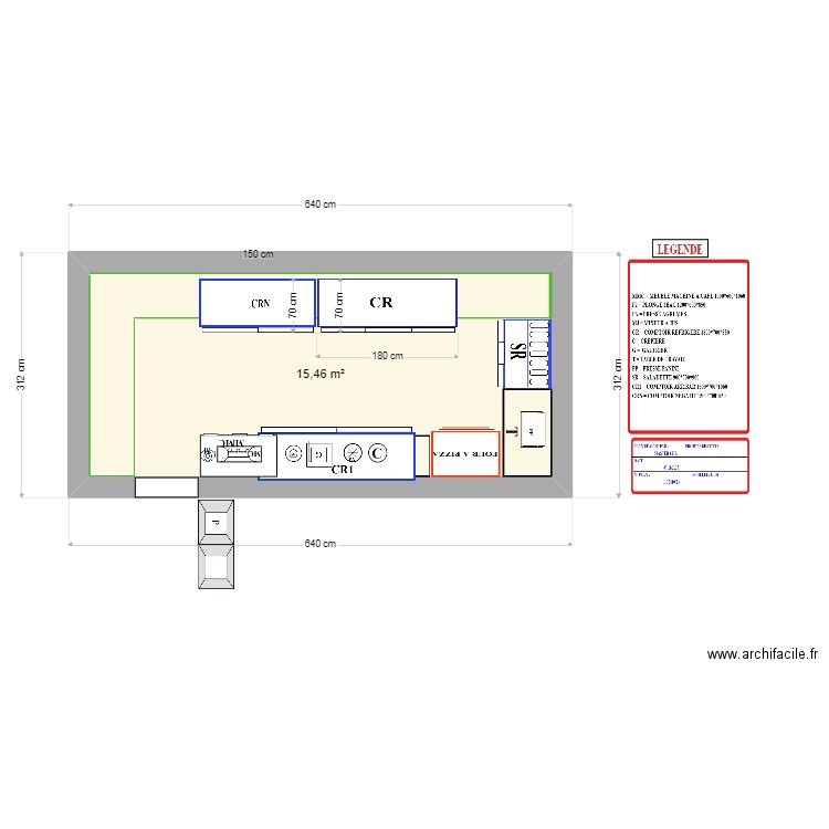 PROJET BISCOTTE SOUS SOL AVEC DIM.2. Plan de 1 pièce et 15 m2