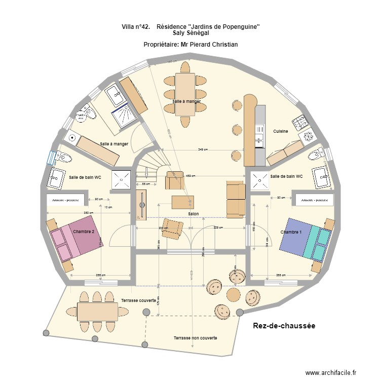 Villa teranga Rez de chaussée. Plan de 0 pièce et 0 m2