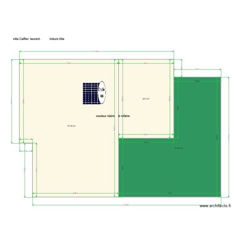 villa Caffier toiture tole . Plan de 0 pièce et 0 m2