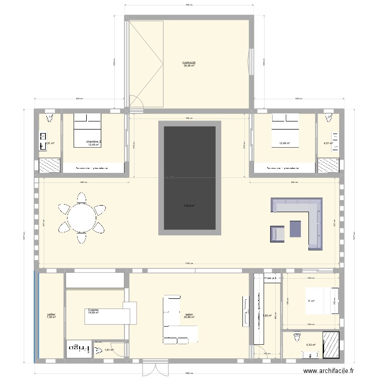 DUPUIS HACIENDA 220622. Plan de 13 pièces et 273 m2