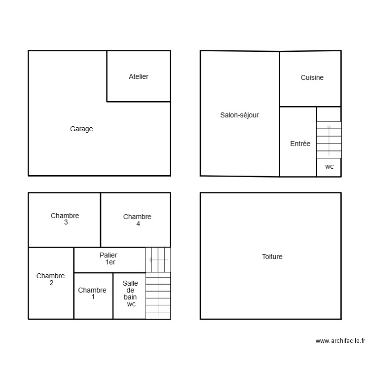 DOUARNENEZ LEBRUN DESIRE. Plan de 7 pièces et 29 m2