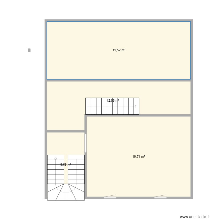 appart. Plan de 4 pièces et 58 m2