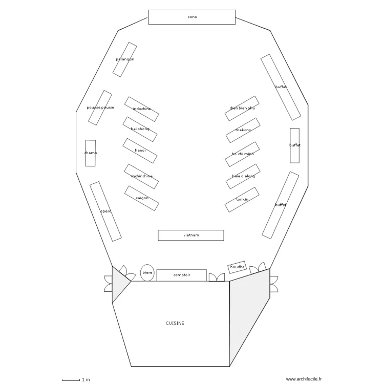 SALLE DES FETES. Plan de 