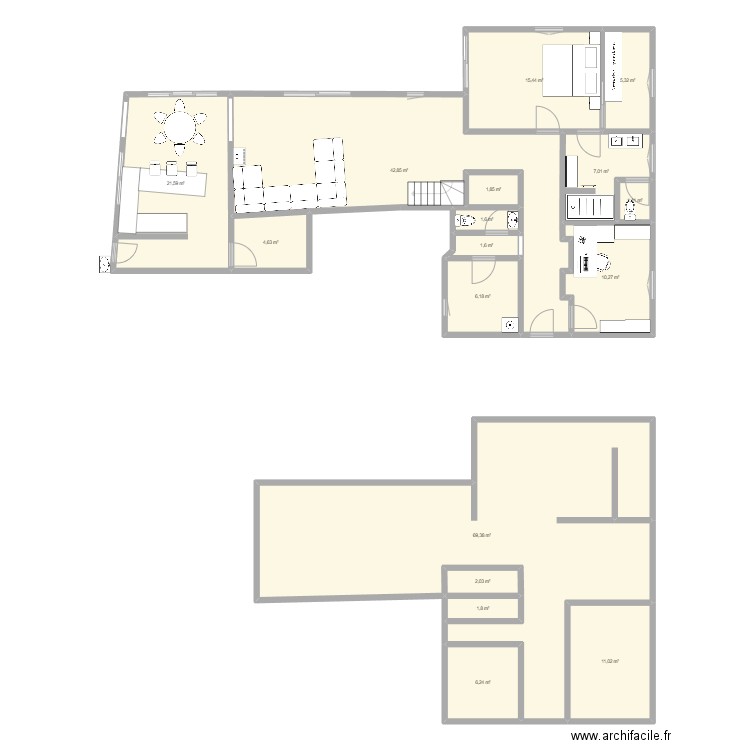 Soucelles Gab2. Plan de 17 pièces et 210 m2