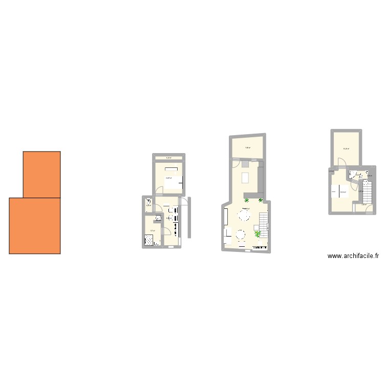 maison 1. Plan de 14 pièces et 102 m2