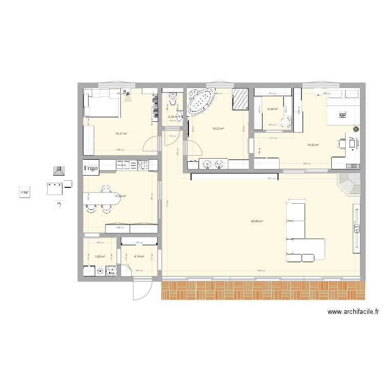 maison paradisiaque. Plan de 9 pièces et 139 m2