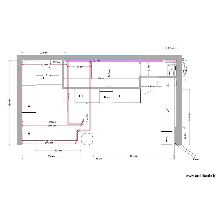 les casiers du port plan 24 oct 22. Plan de 1 pièce et 5 m2