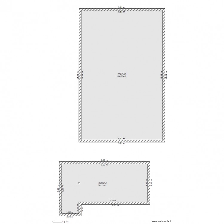 plan de masse piscine escalier angle ext. Plan de 0 pièce et 0 m2
