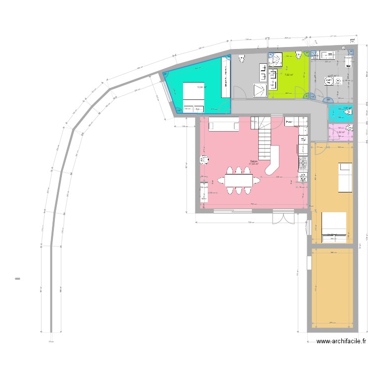 laturballe3. Plan de 7 pièces et 107 m2