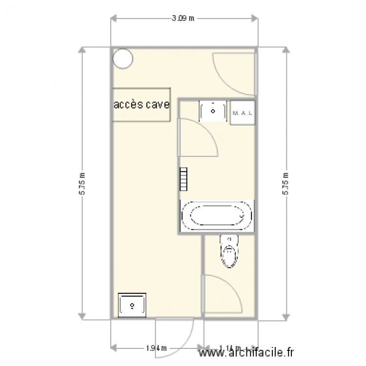 Plan SDB . Plan de 0 pièce et 0 m2