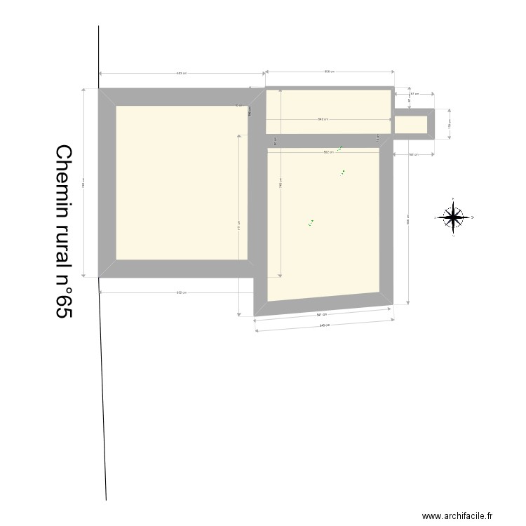 Plan de masse. Plan de 4 pièces et 68 m2