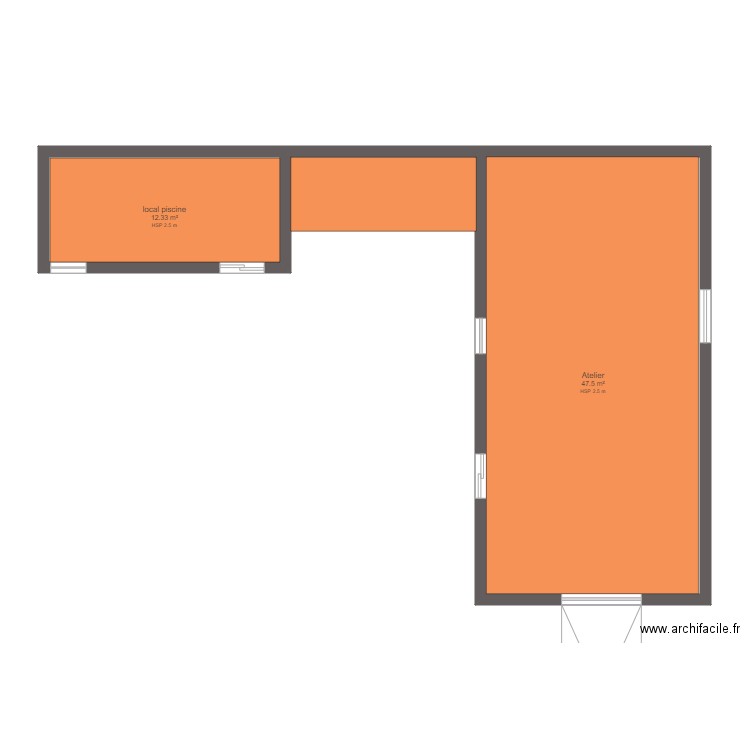 plan atelier et local piscine. Plan de 0 pièce et 0 m2