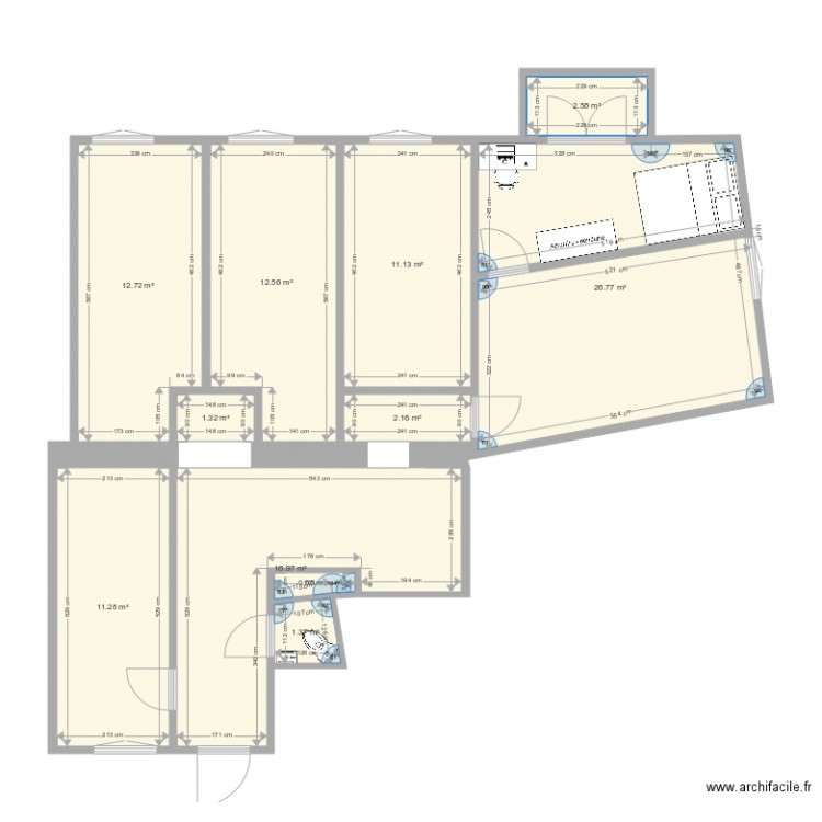 Damjanich 2 aménagé. Plan de 0 pièce et 0 m2