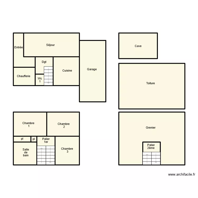QUIMPER CANEVET TY ROUX. Plan de 
