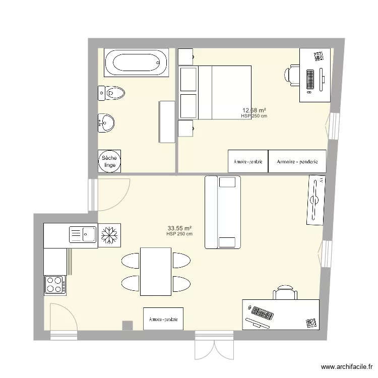 Appart de luc2. Plan de 