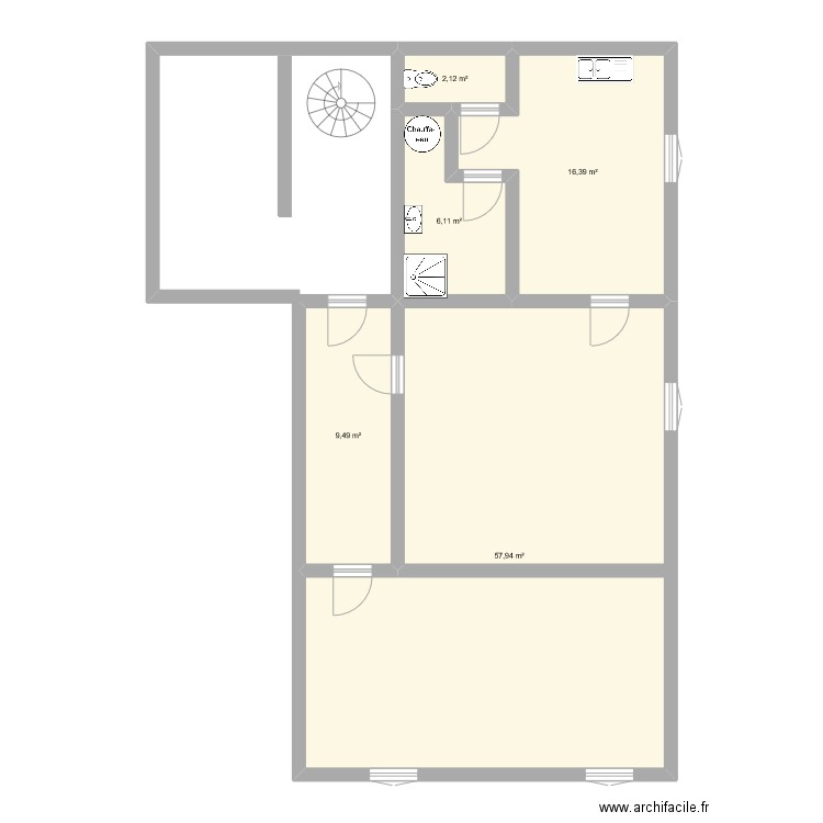maison plan 1. Plan de 5 pièces et 92 m2