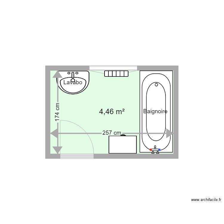 FEZAY ARMANDE AV TX. Plan de 1 pièce et 4 m2