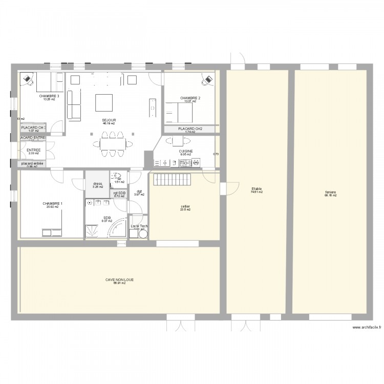 michon rdc habitable v6. Plan de 0 pièce et 0 m2