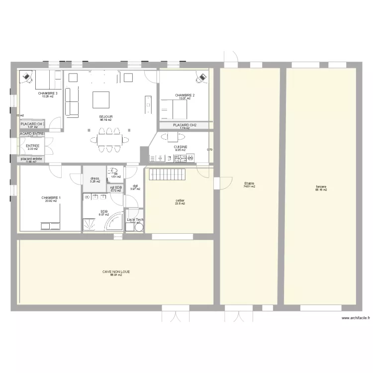 michon rdc habitable v6. Plan de 