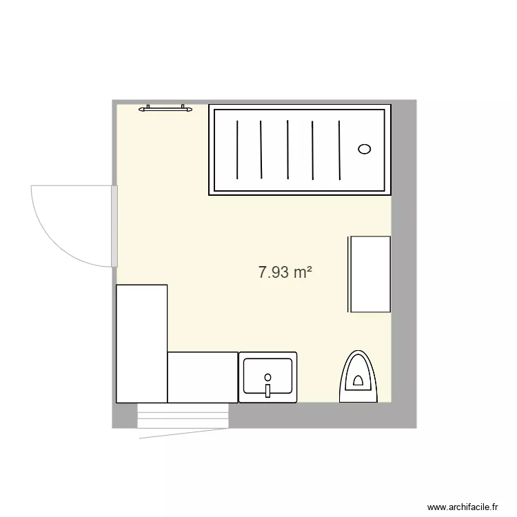 SALLE DE BAIN HAUT. Plan de 