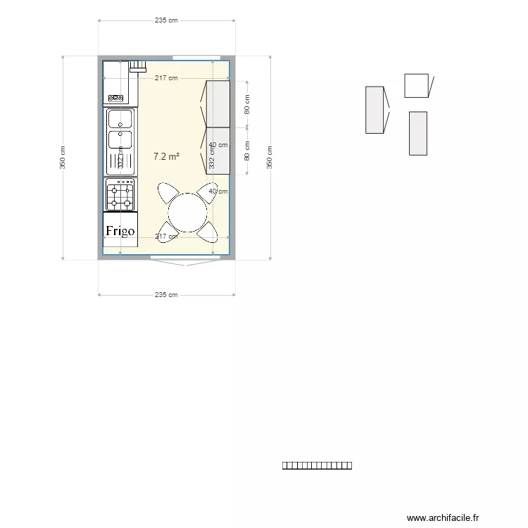 Cuisine Les Peupliers. Plan de 