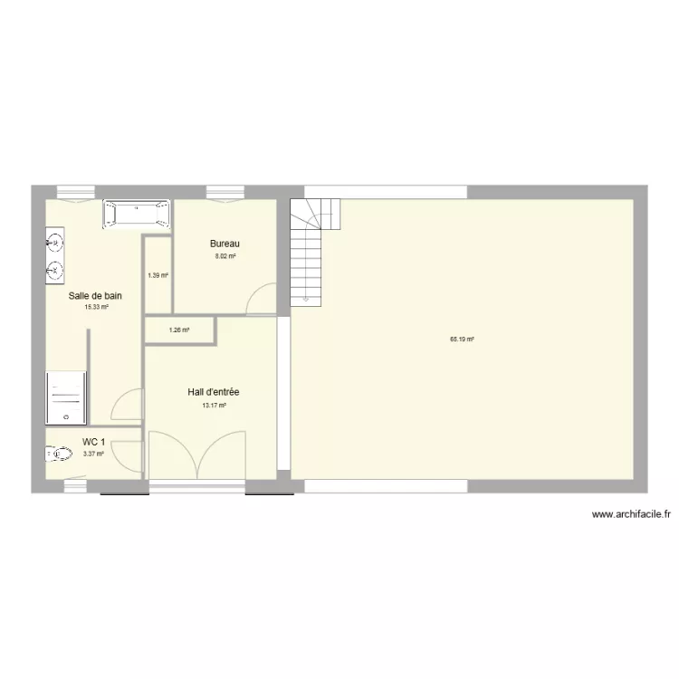 1&egrave;re &eacute;bauche. Plan de 