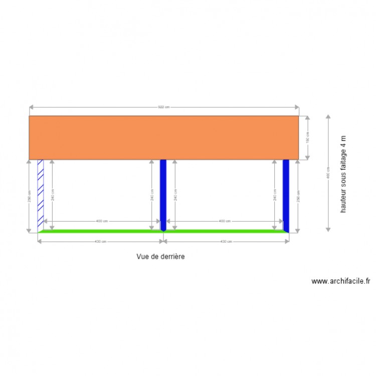 vue de derrière. Plan de 0 pièce et 0 m2