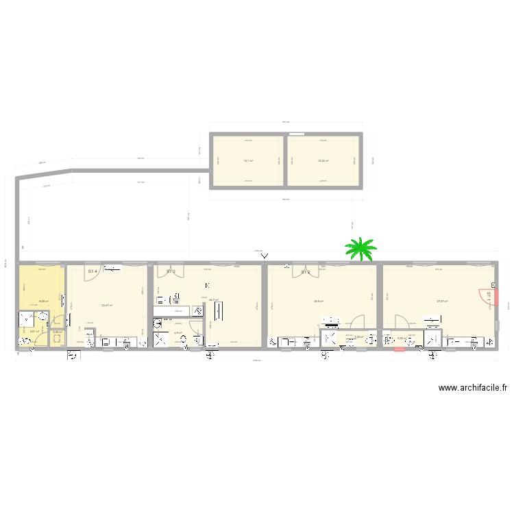 4 studios vides N. Plan de 0 pièce et 0 m2