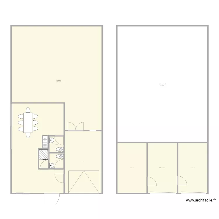 Plan Besan&ccedil;on futur local am&eacute;nag&eacute;. Plan de 