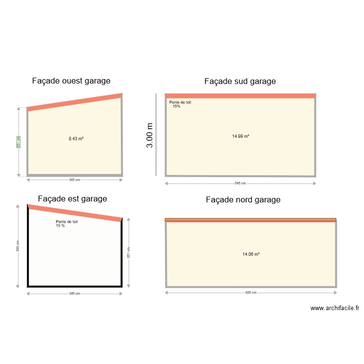 PCMI 5  Facades garage . Plan de 0 pièce et 0 m2
