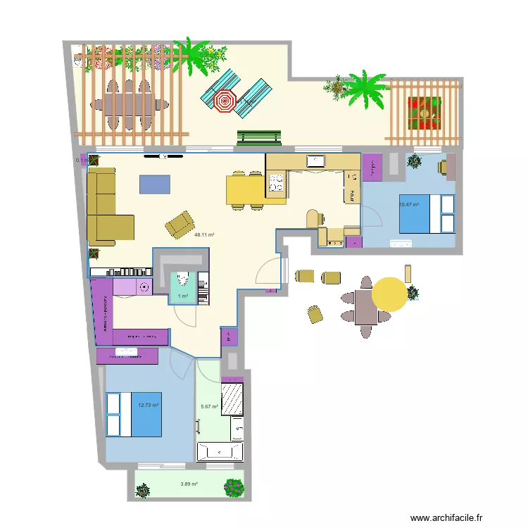 Cuisine Ouverte 140 100 coin repas. Plan de Cuisine Ouverte 140 100 coin repas. Plan de