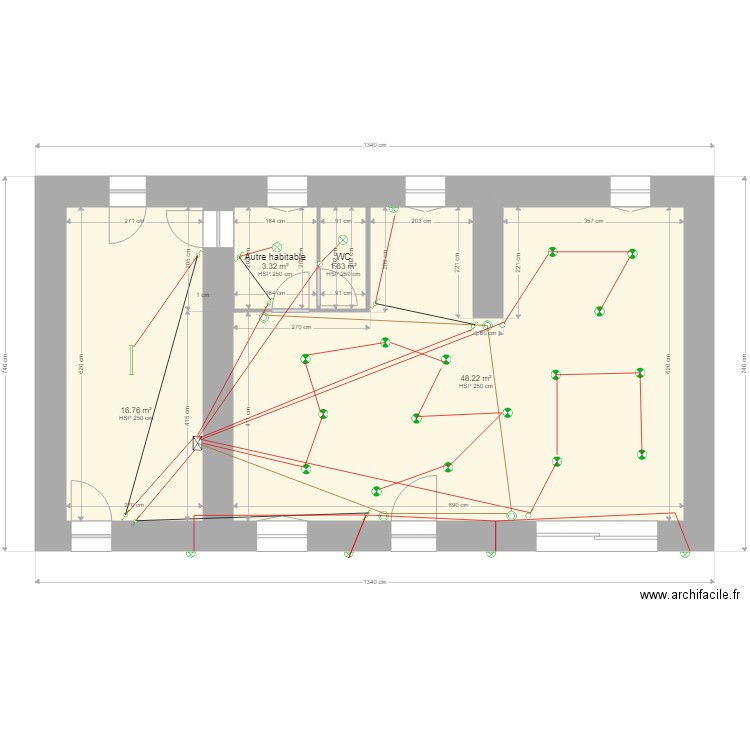 eclairage rez de chaussée . Plan de 0 pièce et 0 m2