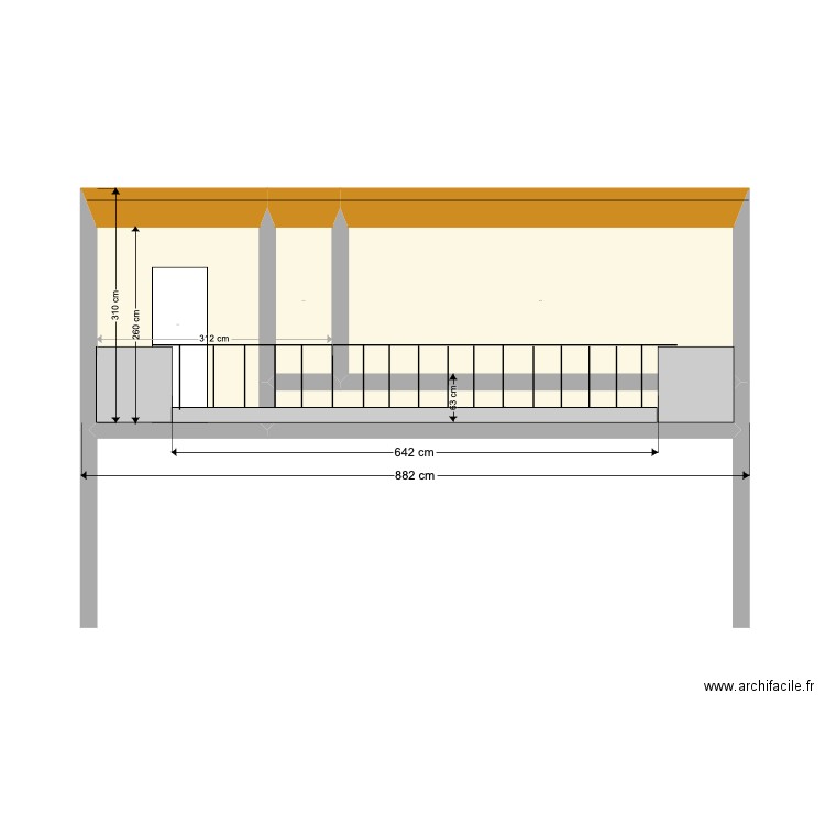 Face sud. Plan de 4 pièces et 20 m2