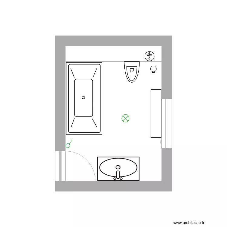 salle de bain pere existante. Plan de 