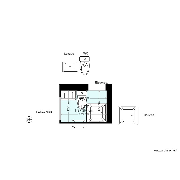 Salle de Bain 2019 12 20. Plan de 0 pièce et 0 m2