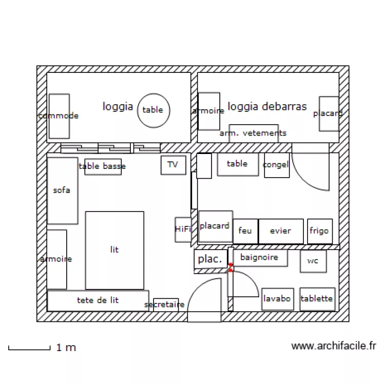 Studio Fran&ccedil;oise . Plan de 