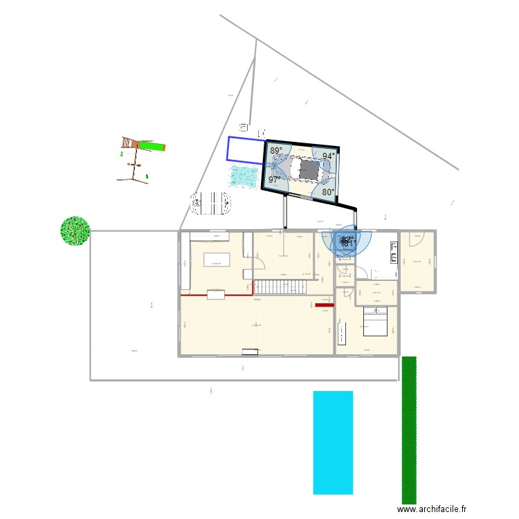 ebauche guip 32. Plan de 11 pièces et 136 m2