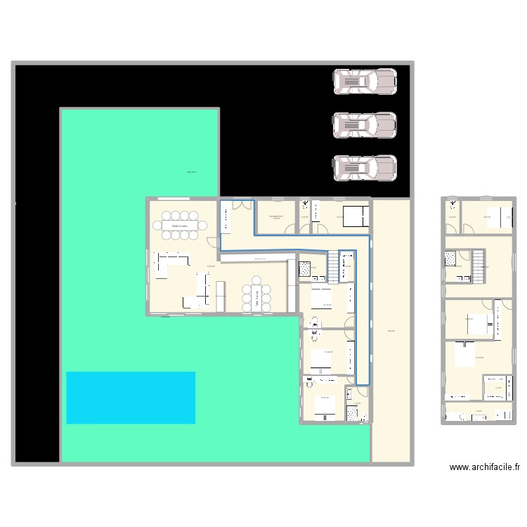 PLAN ESCOBECQUE TERRAIN 1000 M. Plan de 22 pièces et 998 m2