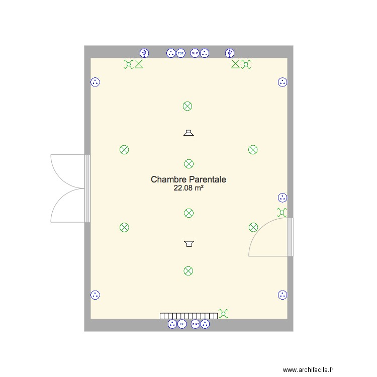 Electricité Chambre Parentale. Plan de 0 pièce et 0 m2