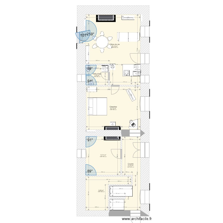 20220101 CHAMAILLARD BH1. Plan de 6 pièces et 103 m2