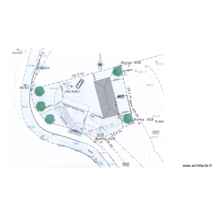 Plan de masse extension Renaud . Plan de 