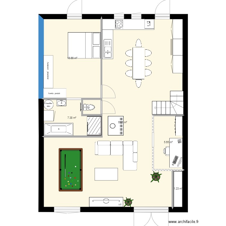 maison 1b. Plan de 0 pièce et 0 m2