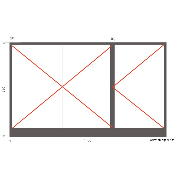 sèvres placard cuisine 3 portes. Plan de 0 pièce et 0 m2