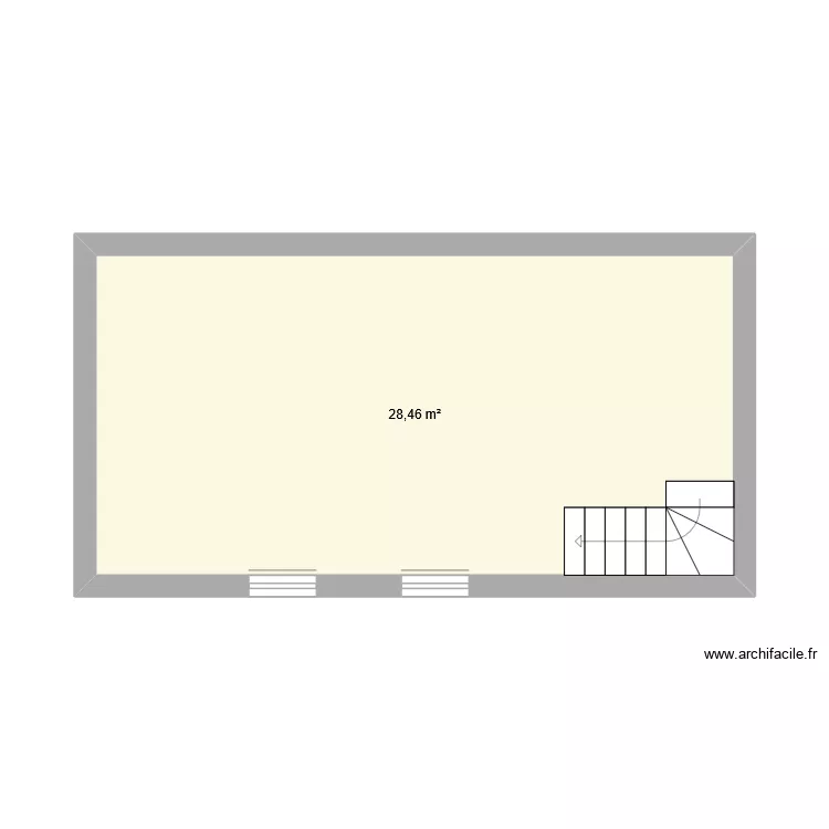 Sous-sol. Plan de 1  et 28 m²