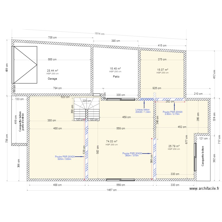 Murs Rez de chausée . Plan de 0 pièce et 0 m2