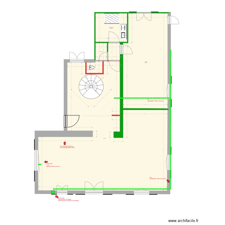 rez de chaussée test WC. Plan de 0 pièce et 0 m2