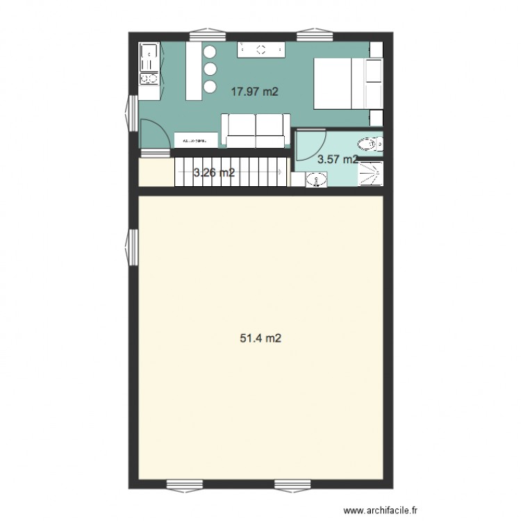 Wirth  studio. Plan de 0 pièce et 0 m2