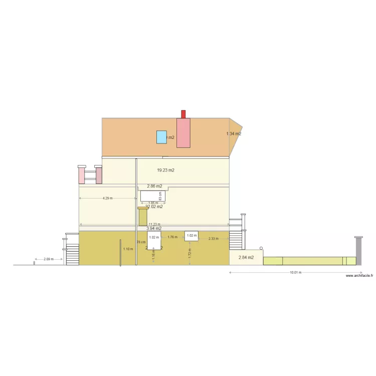 FACADE EST. Plan de 